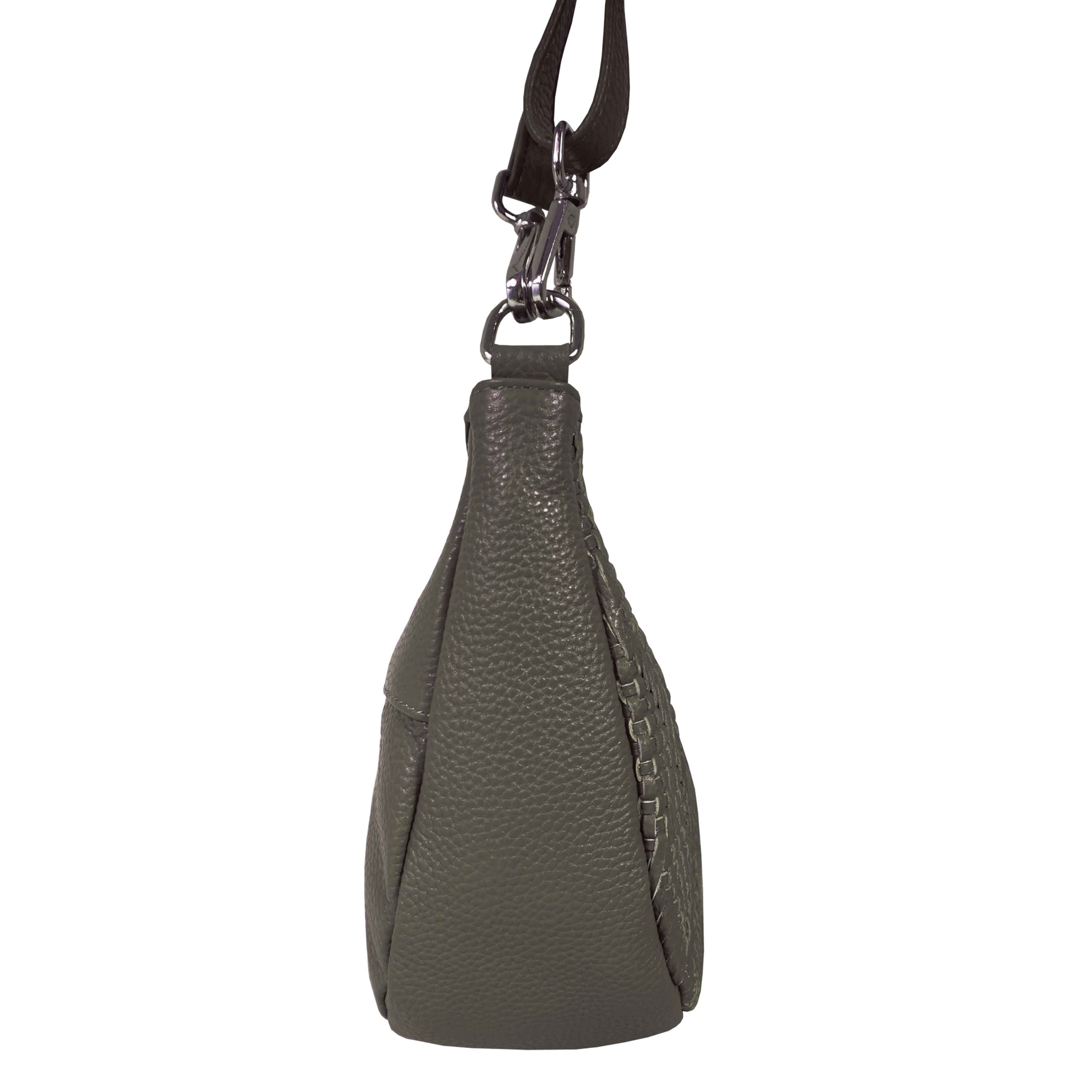 'Wonder Weave' Light Olive Real Leather Woven Designer Shoulder Crossbody Bag