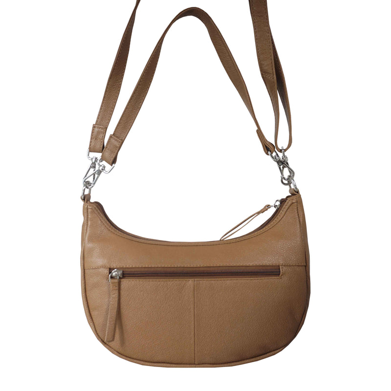 'Wonder Weave' Light Tan Real Leather Woven Designer Shoulder Crossbody Bag