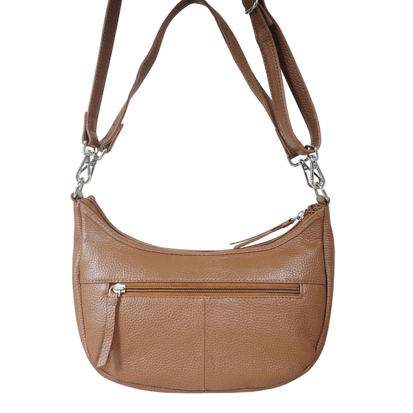 'Wonder Weave' Dark Tan Real Leather Woven Designer Shoulder Crossbody Bag