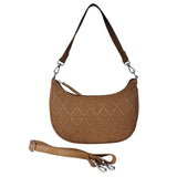 'Wonder Weave' Light Tan Real Leather Woven Designer Shoulder Crossbody Bag