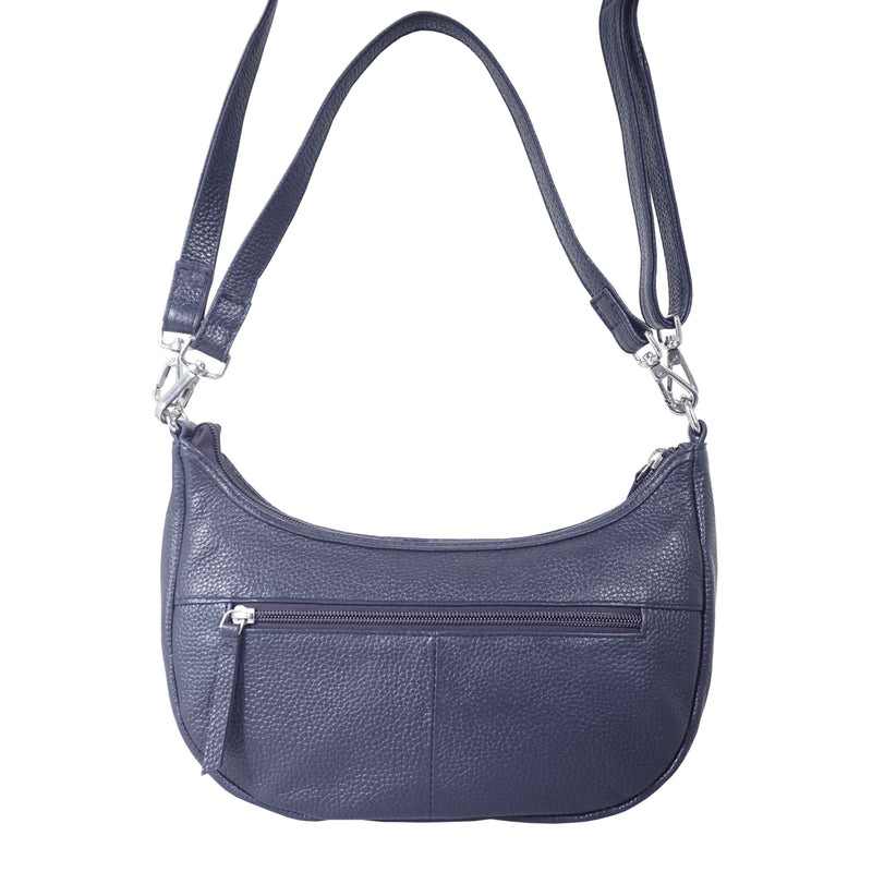 'Wonder Weave' Navy Real Leather Woven Designer Shoulder Crossbody Bag