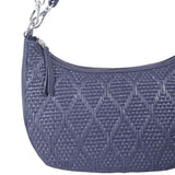 'Wonder Weave' Navy Real Leather Woven Designer Shoulder Crossbody Bag