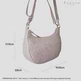 'Wonder Weave' Nude Pink Real Leather Woven Designer Shoulder Crossbody Bag