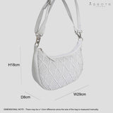 'Wonder Weave' White Real Leather Woven Designer Shoulder Crossbody Bag