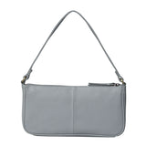 'ZARA' Cashmere Blue Soft Pebble Grain Real Leather Baguette Shoulder Bag