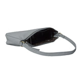 'ZARA' Cashmere Blue Soft Pebble Grain Real Leather Baguette Shoulder Bag