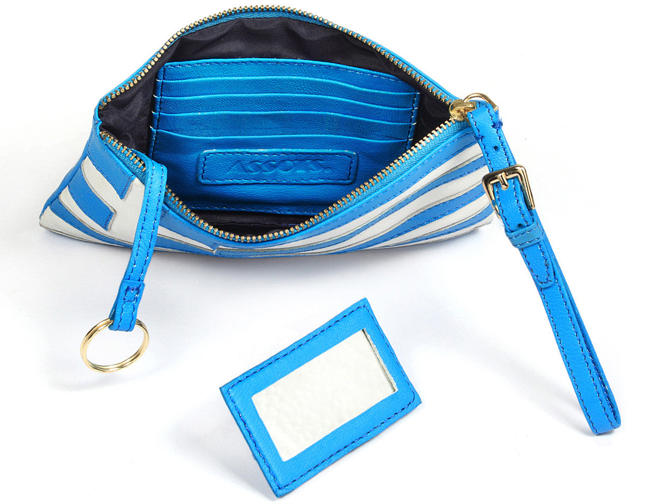 'GREEK' Country Flag Designer Leather Wristlet
