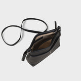 'SANDRA' Black Soft Nappa Full Grain Real Leather Crossbody Bag