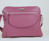 'JEAN' Carmine Pink Real Soft Pebble Grain Leather Crossbody Bag
