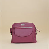 'JEAN' Carmine Pink Real Soft Pebble Grain Leather Crossbody Bag