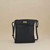 'LINBY' Cream Pebble Grain Leather Crossbody Bag