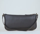 'ZARA' Cashmere Blue Soft Pebble Grain Real Leather Baguette Shoulder Bag