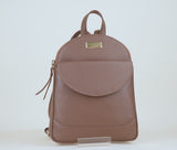 'GEORGE' Tan Mini Pebble Grain Leather Backpack