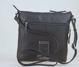 'CORI' Tan Pebble Grain Real Leather Crossbody Bag