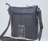 'CORI' Navy Pebble Grain Real Leather Crossbody Bag