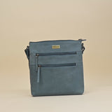'CORI' Denim Distressed  Real Leather Crossbody Bag
