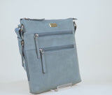'CORI' Denim Distressed  Real Leather Crossbody Bag