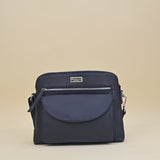 'JEAN' Navy Real Soft Pebble Grain Leather Crossbody Bag