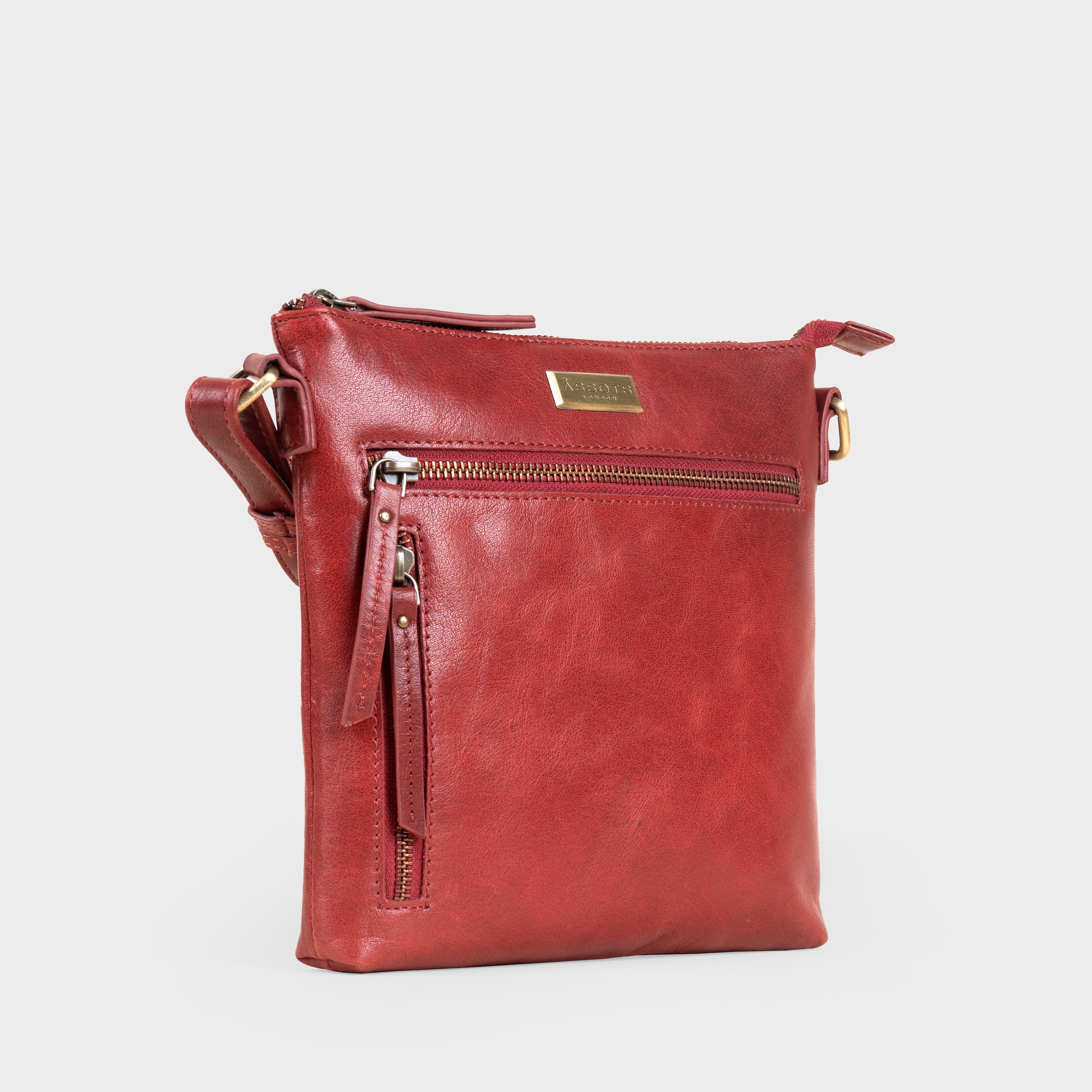 'RUE' Chilli Pepper Waxy VT Real Leather Crossbody Bag