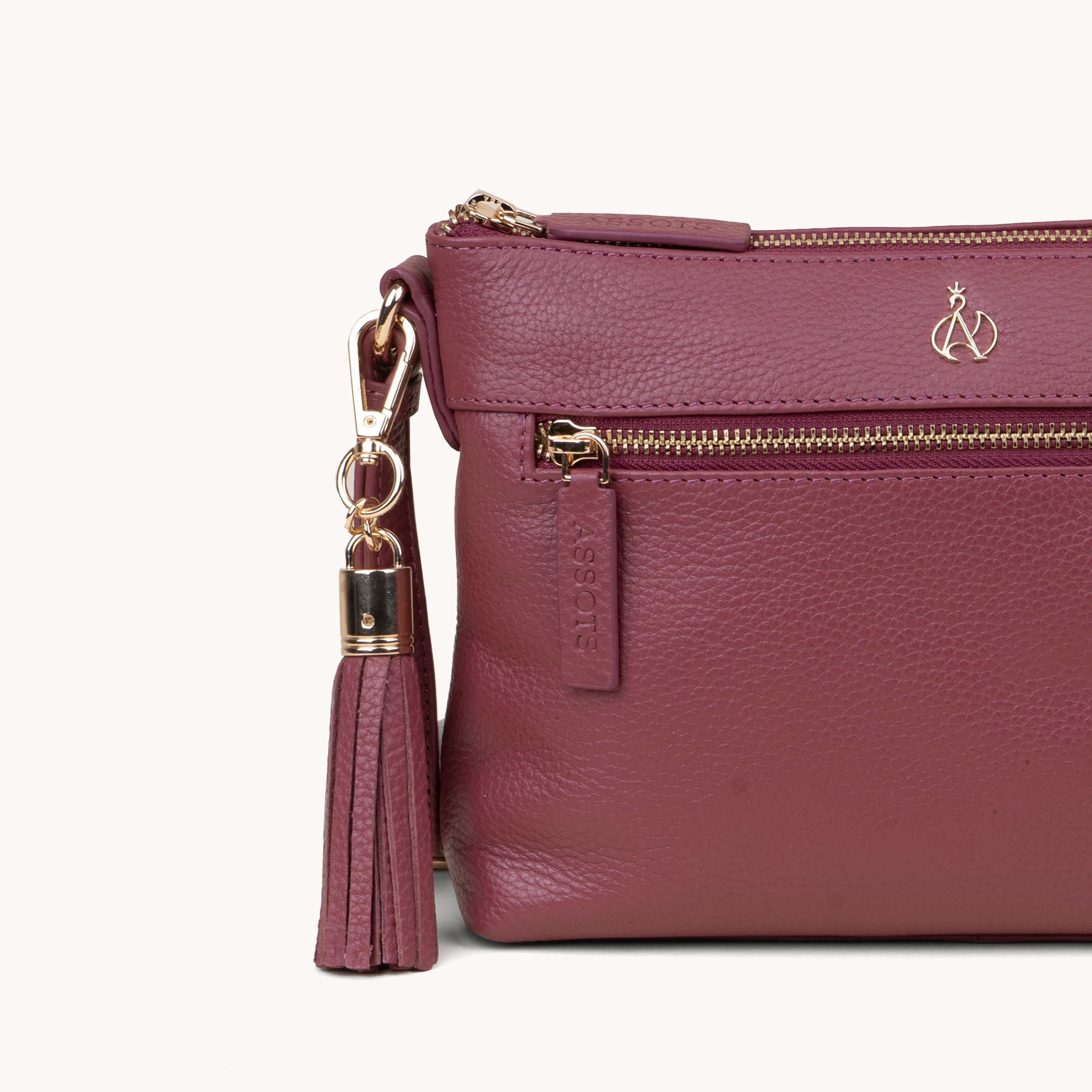 The Pink Genuine Leather Gold Tassel