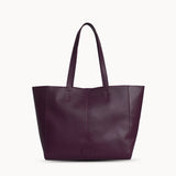'ABINGDON' Burgundy Real Leather Unlined Designer Tote Bag
