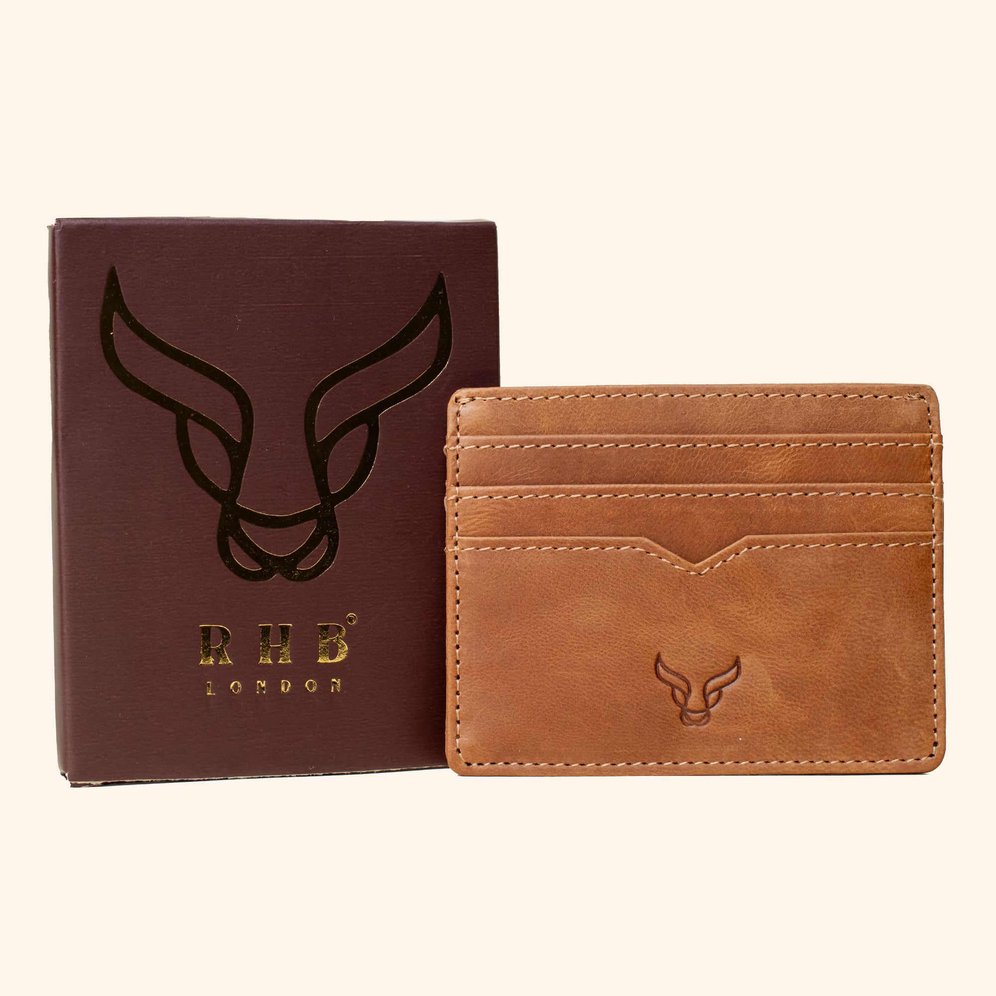 'JILL' Tan Real Leather Slim and Minimalistic RFID Protected Cardholder