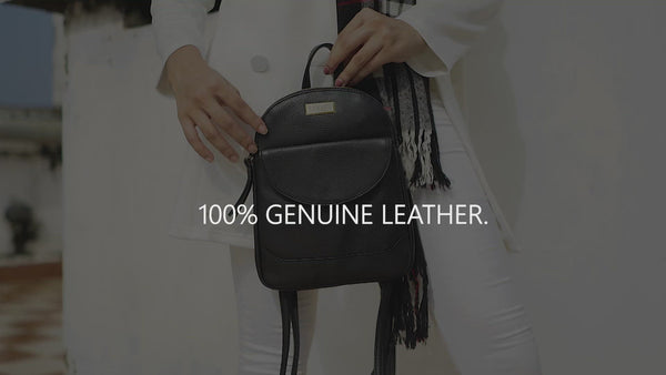 'GEORGE' Carmine Pink Mini Pebble Grain Leather Backpack