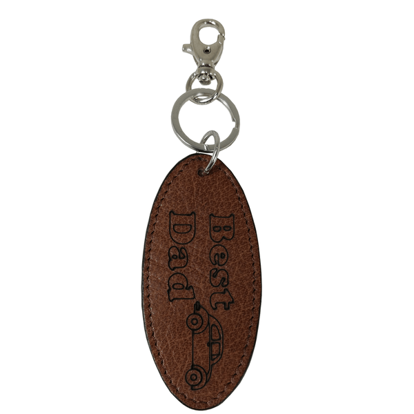 'DADDY' Customised 'BEST DAD' Leather Key Ring Holder