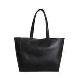 'ABINGDON' Black Real Leather Designer Tote Bag