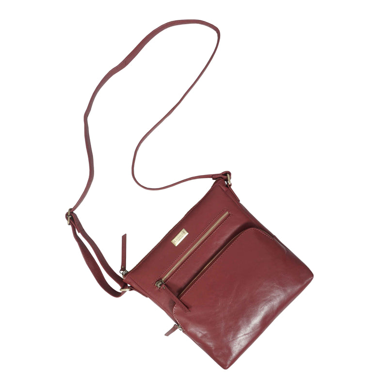 AGATHA' Chillipepper Red Vintage Polished VT Real Leather Crossbody Bag