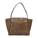 'ALANNAH' Tan Real VT Polished Leather Large Tote Bag
