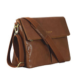 'ALBERT' Dark Tan Vintage Leather Flap-over Satchel Bag
