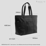 'ALICE' Black Semi Soft Full Grain Oversized Leather Shopper Bag