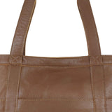 'ALICE' Tan Semi Soft Full Grain Oversized Leather Shopper Bag