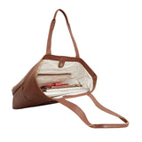 'ALICE' Tan Semi Soft Full Grain Oversized Leather Shopper Bag