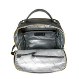 'ANGEL' Black Nappa Full Grain Leather Zip-top Backpack