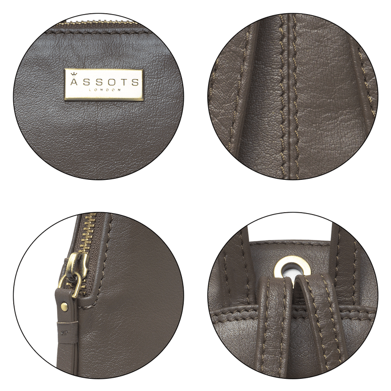 'BELLA' Mokka Brown Pebble Grain Small Leather Backpack