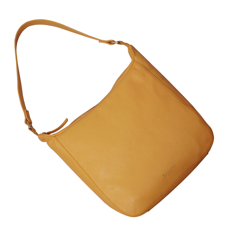 'BIANCA' Burnt Orange Pebble Grain Leather Slouchy Hobo Bag