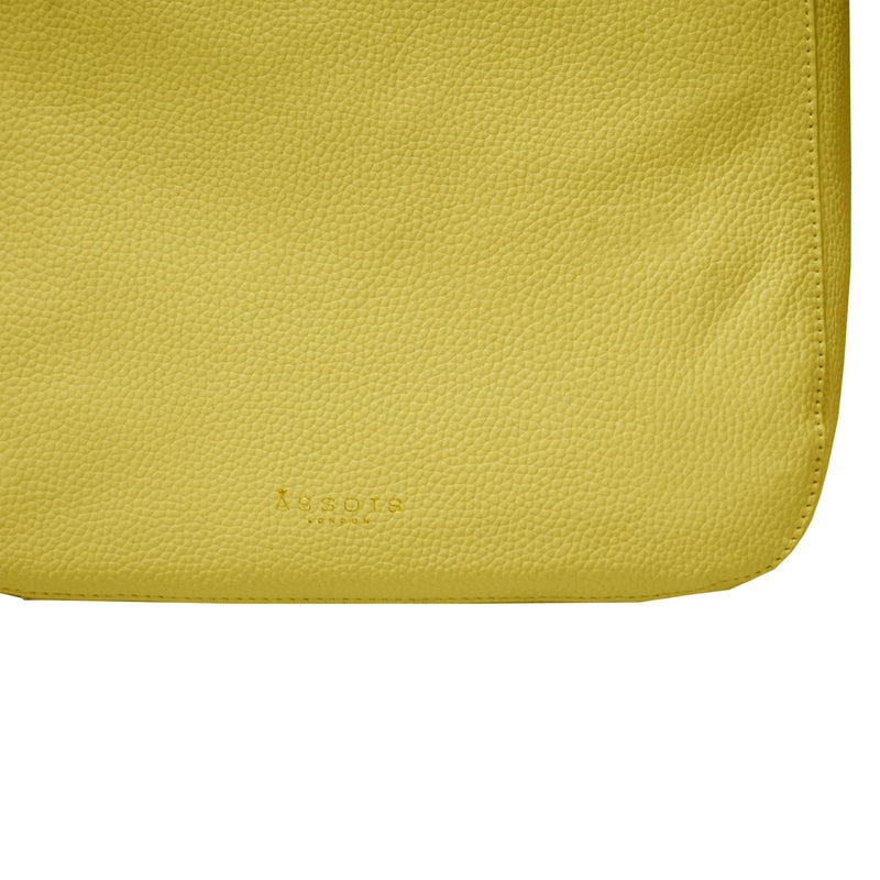 'BIANCA' Illuminating Yellow Pebble Grain Leather Slouchy Hobo Bag