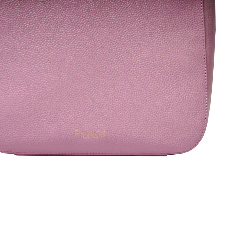 'BIANCA' Pale Pink Pebble Grain Leather Slouchy Hobo Bag