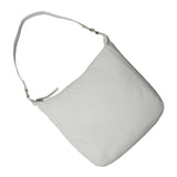 'BIANCA' White Pebble Grain Leather Slouchy Hobo Bag