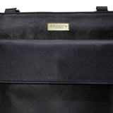 'BRYN' Black Nappa Pebble Grain Leather Crossbody Bag