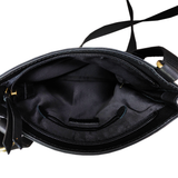 'BRYN' Black Nappa Pebble Grain Leather Crossbody Bag