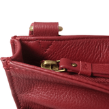 'BRYN' Paprika Red Nappa Pebble Grain Leather Crossbody Bag