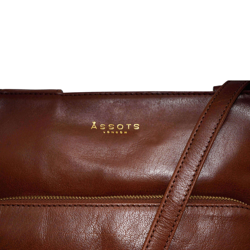 Brown Real Vintage Leather Large Crossbody Shoulder Bag for Women