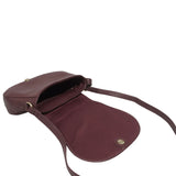 'CARMEL' Maroon Red Real Leather Shoulder Crossbody Bag