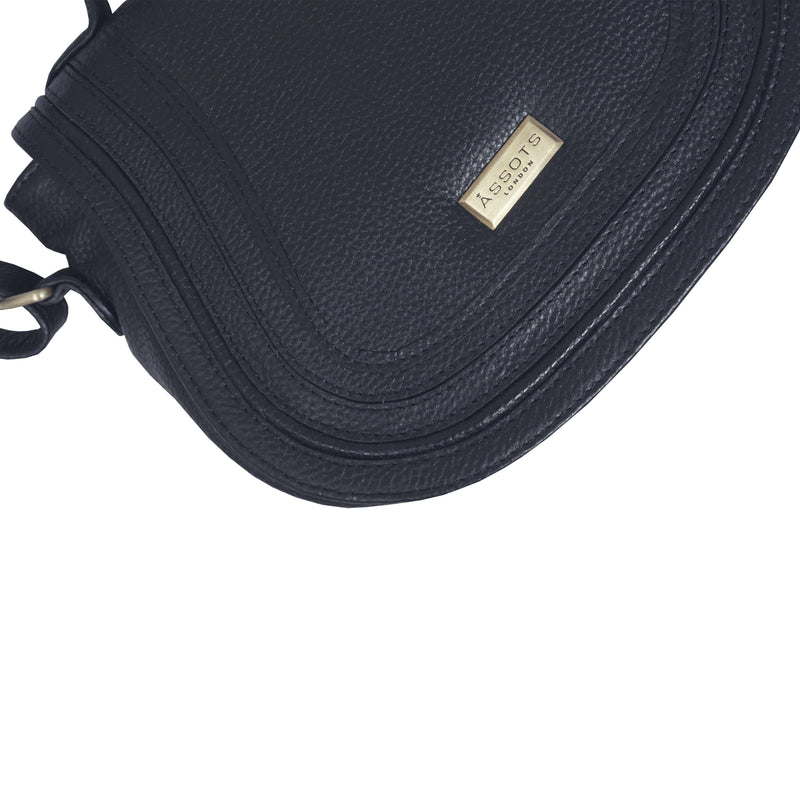 'CARMEL' Navy Real Leather Shoulder Crossbody Bag