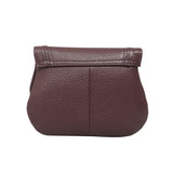 'CARMEL' Maroon Red Soft Pebble Grain Real Leather Flapover Purse Wallet
