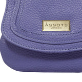'CARMEL' Violet Blue Soft Pebble Grain Real Leather Flapover Purse Wallet