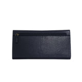 'CLAIRE' Navy Lizard Designer Leather Flap Over Purse